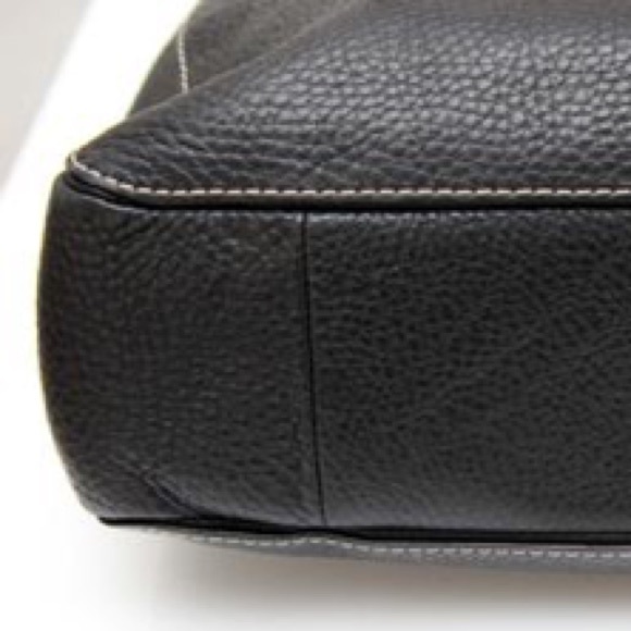 SOLD COACH Chelsea black leather shoulder bag with brown leather straps F10892 - Picture 9 of 10